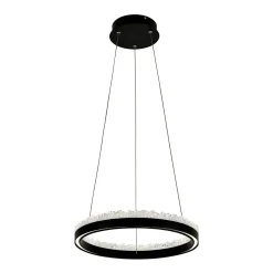 Zumaline Lampa wisząca LED pierścieniowa czarna REGI 40 cm