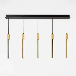 Lampy Wiszące|Zumaline Lampa wisząca LED podstawa listwa czarna drewniana ELIOT V