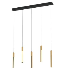 Lampy Wiszące|Zumaline Lampa wisząca LED podstawa listwa czarna drewniana ELIOT V