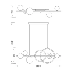 Lampy Wiszące|Zumaline Lampa wisząca LED 20W 5xG9 czarno-złota TAREMI z pilotem