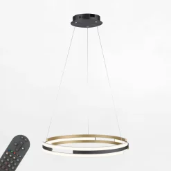 Lampy Wiszące|Paul Neuhaus Lampa wisząca LED Wi-Fi czarno-złota Q-BELUGA z pilotem