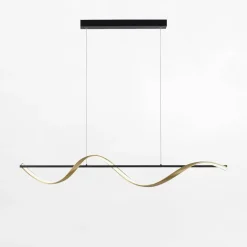 Paul Neuhaus Lampa wisząca LED Wi-Fi czarno-złota Q-SWING z pilotem