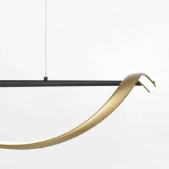 Paul Neuhaus Lampa wisząca LED Wi-Fi czarno-złota Q-SWING z pilotem