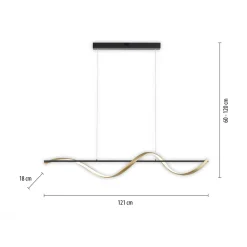 Paul Neuhaus Lampa wisząca LED Wi-Fi czarno-złota Q-SWING z pilotem