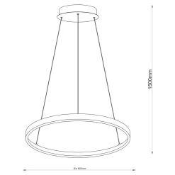 Zumaline Lampa wisząca LED z pierścieniem złota BRENO 80 cm