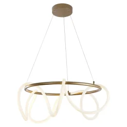 Zumaline Lampa wisząca LED z pierścieniem złota BALBO