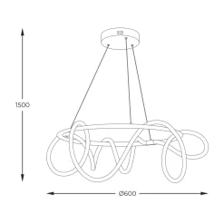 Zumaline Lampa wisząca LED z pierścieniem złota BALBO