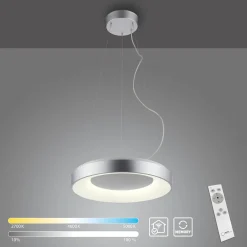 Paul Neuhaus Lampa wisząca LED z pilotem srebrna KETO ANIKA