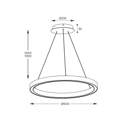 Lampy Wiszące|Zumaline Lampa wisząca LED złota CARLO 60 cm