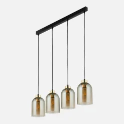 TK Tomasz Krywult Lampa wisząca listwa 4 klosze amber SATIPO 4