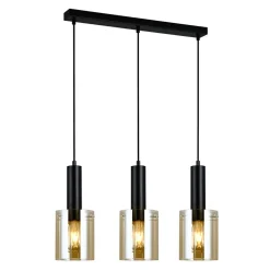 inny Lampa wisząca listwa 3 klosze czarna SARDO