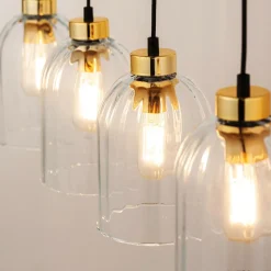 TK Tomasz Krywult Lampa wisząca listwa 4 klosze transparent SATIPO 4