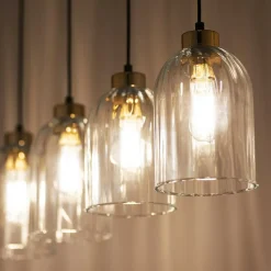 TK Tomasz Krywult Lampa wisząca listwa 4 klosze transparent SATIPO 4