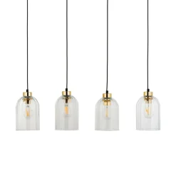 TK Tomasz Krywult Lampa wisząca listwa 4 klosze transparent SATIPO 4