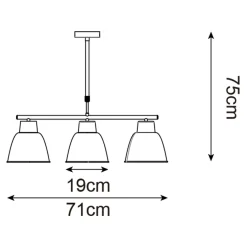 Zumaline Lampa wisząca listwa biały mat ORLO III