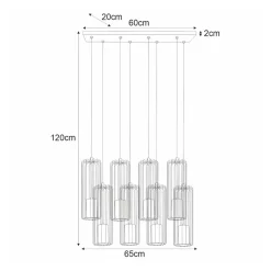 inny Lampa wisząca listwa czarna FALCON 8
