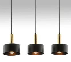 Zumaline Lampa wisząca listwa czarno-złota LEO III