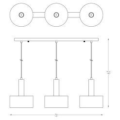 Zumaline Lampa wisząca listwa czarno-złota LEO III