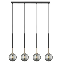 Lampy Wiszące|Zumaline Lampa wisząca listwa kule czarno-złota ARCTURUS 3