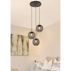 Lampa wisząca loft czarna BELIN 3