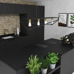 Luminex Lampa wisząca loftowa czarno-złota GOTE IV