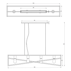 Luminex Lampa wisząca loftowa czarno-złota GOTE IV