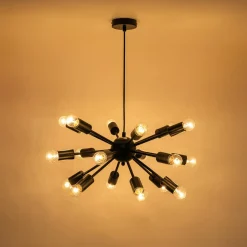 Zumaline Lampa wisząca loftowa czarna MANDI 51 cm