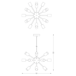 Zumaline Lampa wisząca loftowa czarna MANDI 51 cm