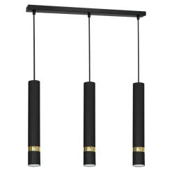 Luminex Lampa wisząca loftowa tuba czarno-złota RENO III