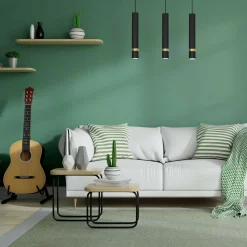 Luminex Lampa wisząca loftowa tuba czarno-złota RENO III