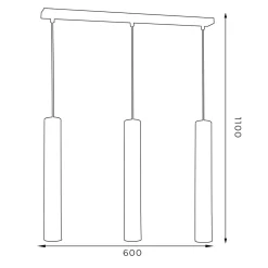 Luminex Lampa wisząca loftowa tuba czarno-złota RENO III