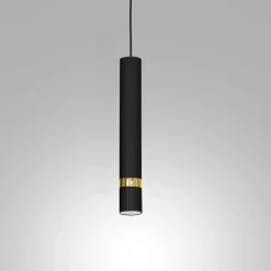 Lampy Wiszące|Luminex Lampa wisząca loftowa tuba czarno-złota RENO