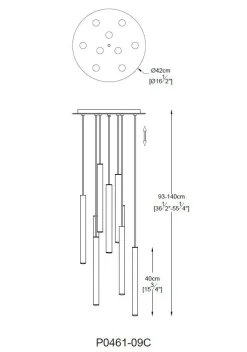 Zumaline Lampa wisząca LOYA LED P0461-09C-B5SC