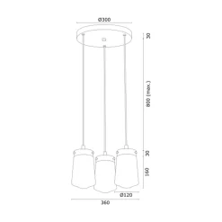 Lampy Wiszące|inny Lampa wisząca mosiądz PASADENA 3