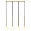Lampy Wiszące|Zumaline Lampa wisząca na listwie 4 kule złota ARCTURUS