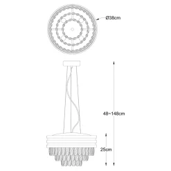 Zumaline Lampa wisząca NAICA P0525-04A-P7D7