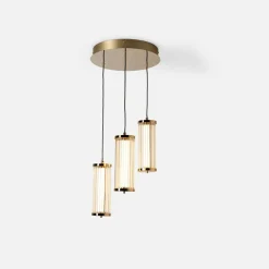 Zumaline Lampa wisząca okrągła podstawa złota CALLY 3