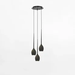 Zumaline Lampa wisząca okrągła podstawa czarna FIORE III