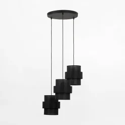 TK Tomasz Krywult Lampa wisząca okrągła podsufitka czarna CALISTO 3