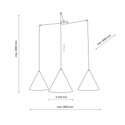 Lampy Wiszące|TK Tomasz Krywult Lampa wisząca pająk czarna CONO 3