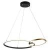 Zumaline Lampa wisząca pierścieniowa LED RANDO czarno-złota