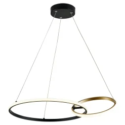 Zumaline Lampa wisząca pierścieniowa LED RANDO czarno-złota