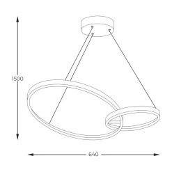 Zumaline Lampa wisząca pierścieniowa LED RANDO czarno-złota