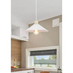 Lampa wisząca pojedyncza biała MAYA