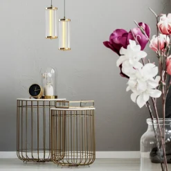 Wszystkie Lampy Sufitowe|Zumaline Lampa wisząca pojedyncza złota CALLY