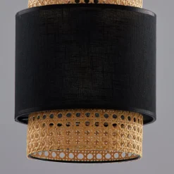 TK Tomasz Krywult Lampa wisząca rattanowa czarna BOHO 20 cm