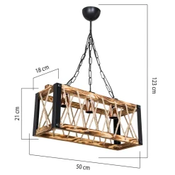Lampy Wiszące| Lampa wisząca rustykalna drewniana FARAH 50 cm