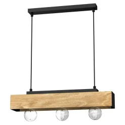 Luminex Lampa wisząca rustykalna drewniana MILUZA III