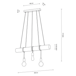 Lampy Wiszące|Spot - Light Lampa wisząca rustykalna orzech TRABO 3