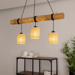 Spot - Light Lampa wisząca rustykalna sosna TRABO JUTE 3